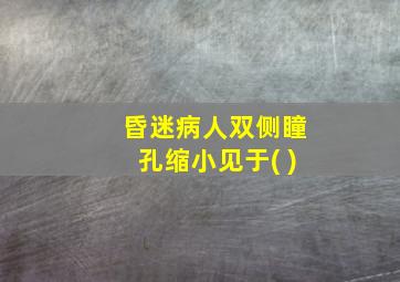 昏迷病人双侧瞳孔缩小见于( )